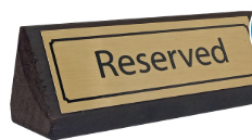 Reserved Table Sign Solid Wooden Gold Plate