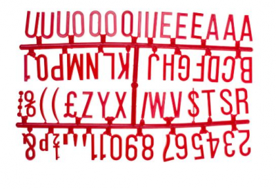 1 1/4Inch Letter Set (390 characters) Red