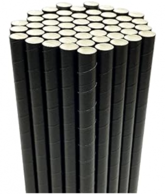 Paper Smoothie Straw Black 9Inch 12mm x250