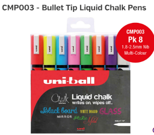 Chalk Malker Pen Multi Colour x8
