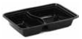 Container Base Rectangle 4 Compartment PP Black x200