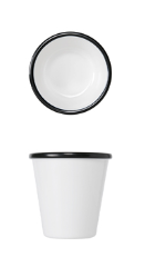 Black/ White Melamine Athens Pot 9.2 x 9cm