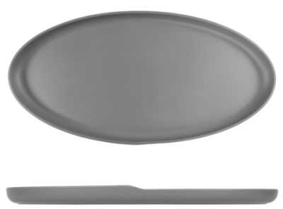 Grey Copenhagen Oval Melamine Dish 55 x 27.5cm