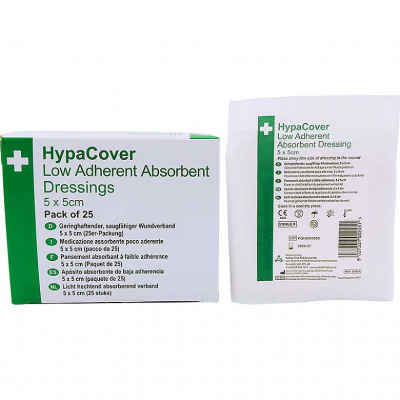 HypaCover Low Adherent Absorbent Dressing 5x5cm x25