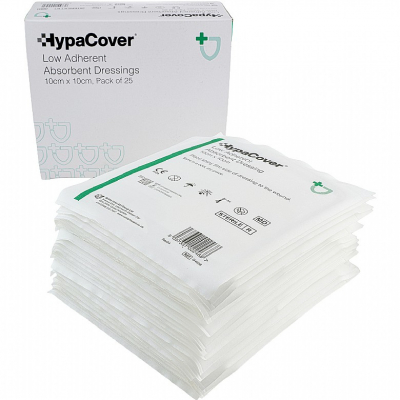 HypaCover Low Adherent Absorbent Dressing 10x10cm x25