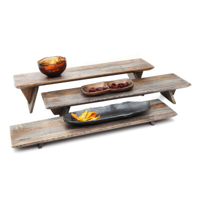 DWH Fusion Buffet System: 3 Piece Riser Set - 58.4 cm (23Inch) - Grey Ash