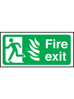 Fire Exit Man Left for Hospitals Sign S/A 150x300mm