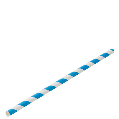 Paper Straw Blue/White 8” 6mm x250