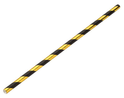Paper Gold/Black Stripe Straw 8Inch (20cm) x250