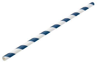 Paper Navy/White Stripe Straw 8Inch (20cm) x250