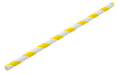 Paper Yellow/White Stripe Straw 8Inch (20cm) x250
