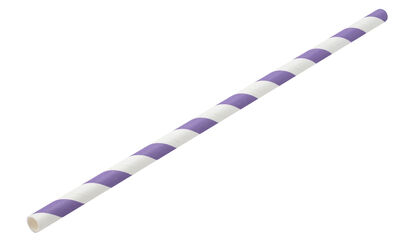 Paper Straw Lilac & White 8Inch (box of 250)