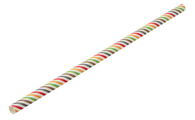 Paper Multi Coloured Stripe Straw 8Inch (20cm) x250