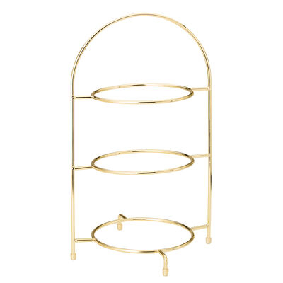 Gold 3 Tier Plate Stand 16.5Inch (42cm)