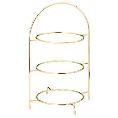 Gold 3 Tier Plate Stand 17Inch (43cm)