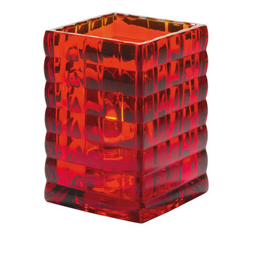 Optic Block: Ruby Glass Lamp 2.6 x 3.75 H (6.7 x 9.5cm)