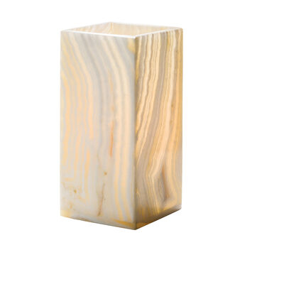 Luxor: Large Solid Alabaster Lamp 3.13 x 6.63" H (8 x 16.8cm)