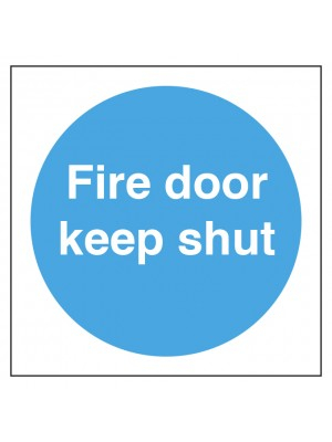 Fire Door Keep Shut Self Adhesive Vinyl 100x100mm
