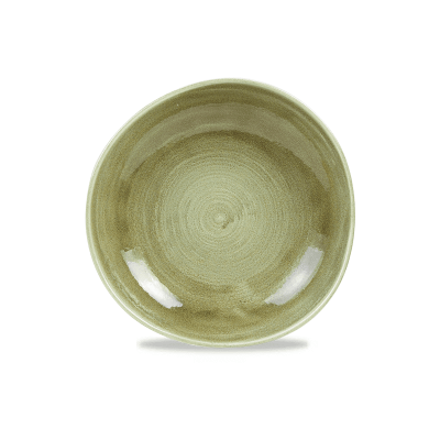 Churchill Stonecast Patina Burnished Green Round Trace Bowl 9 7/8Inch