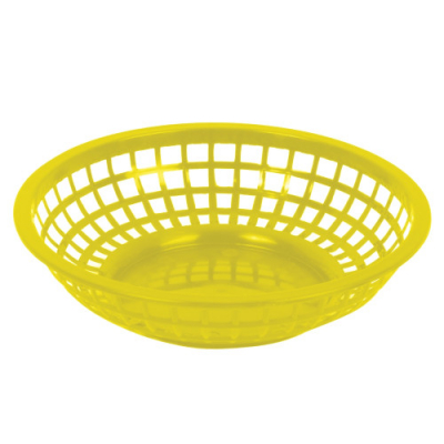 Fast Food Basket Round Yellow 203mm x12