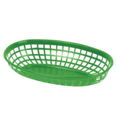 Fast Food Basket Oblong Green 238mm x12
