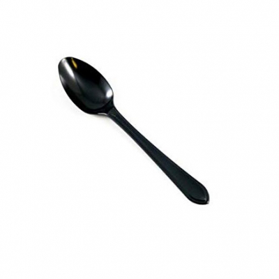 Plastic Soup Spoon Reusable Heavy Duty Black x100