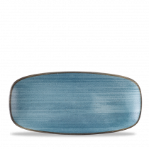 Churchill Super Vit Stonecast Raw Teal Chefs Oblong Plate 10.6"X5"