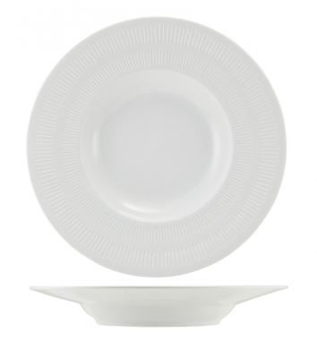 Incise Porcelain Solara Winged Soup Bowl 24cm