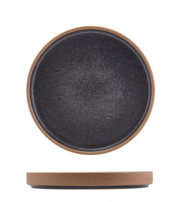 Kava Black Stoneware Raw Wall Presentation Plate 18cm
