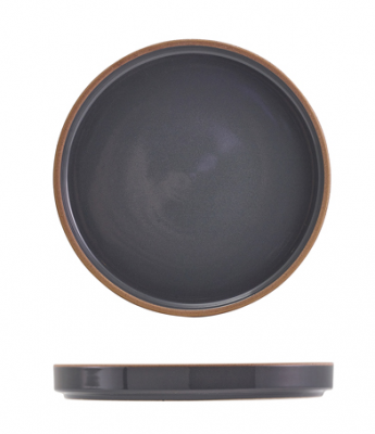 Kava Dark Grey Stoneware Presentation Plate 18cm