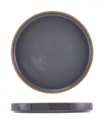 Kava Dark Grey Stoneware Presentation Plate 20cm