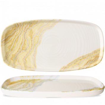 Churchill Super Vit Tide Gold Oblong Chefs Plates 12 5/8X7 1/4"