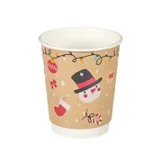 Festive Christmas Coffee Cup Double Walled Kraft 10oz x500