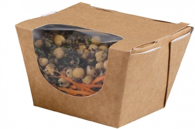 Zest Compostable Kraft Deep Salad Boxes 900ml/32oz x250