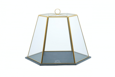 Artesa Glass Serving Cloche with Slate Base 31x27.5x25cm