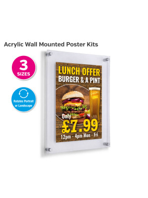 A2 (594X420mm) Wallmount Poster Holder Landscape Or Portrait