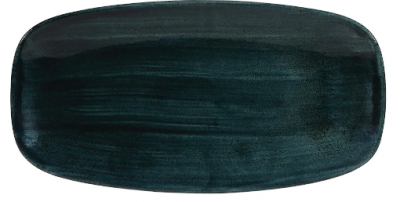 Churchill Stonecast Patina Rustic Teal Chefs Oblong Plate 13 7/8X7 3/8"