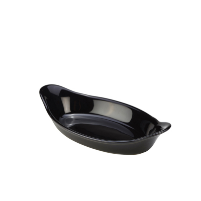Stoneware Black Oval Eared Dish 16.5cm/ 6.5"