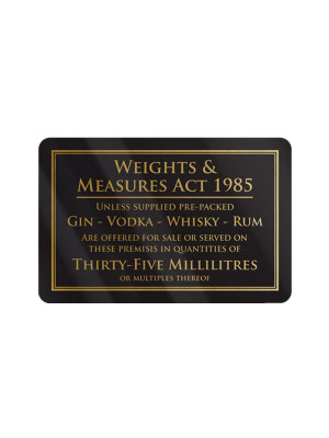 Weights & Measures 35Ml Notice Framed