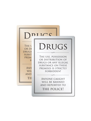 No Drugs Policy Notice (Silver)