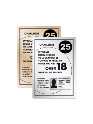 Challenge 25 Bar Licensing Notice (Gold)