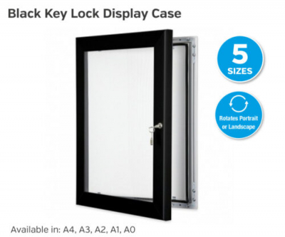 A0 Black Frame, Key Lock Poster Display Case.