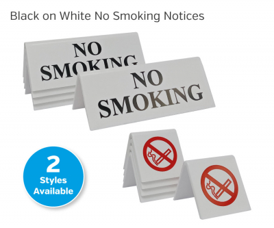 No Smoking. Black/White. Pack Of 5