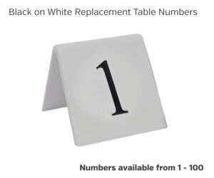 White Table Top Tent Type Numbers. Single Unit. 50x50mm.