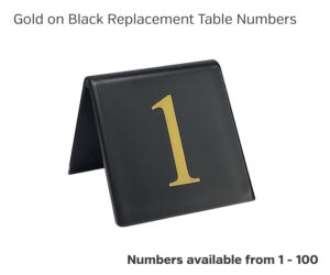 Black Table Top Tent Type Numbers. Single Unit. 50x50mm.