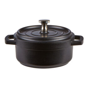 Cast Iron Effect Cookware Mini Round Black Cocotte 10cm x 5cm/ 4Inch x 2Inch 9oz/25.5cl