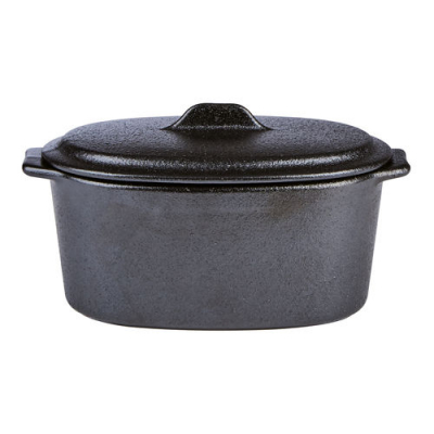 Cast Iron Effect Cookware Oval Casserole Dish With Lid 15.7x9x8cm 12oz/34cl