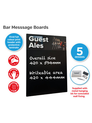Guest Ales - Chalkboard Bar Message Board With White Chalk Pen