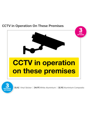CCTV In Operation On Premises, Self-Adhesive, 400x300mm.