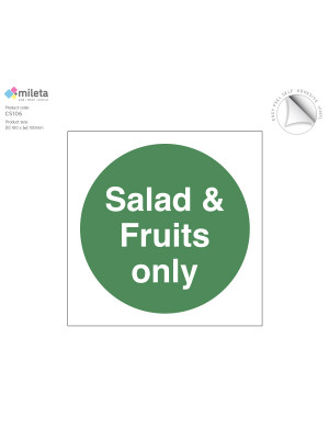Salad & Fruits Only - Fridge Sticker - 100x100mm